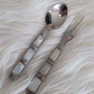 Vintage Stainless Mother of Pearl Handle Miniature Spoon Knife